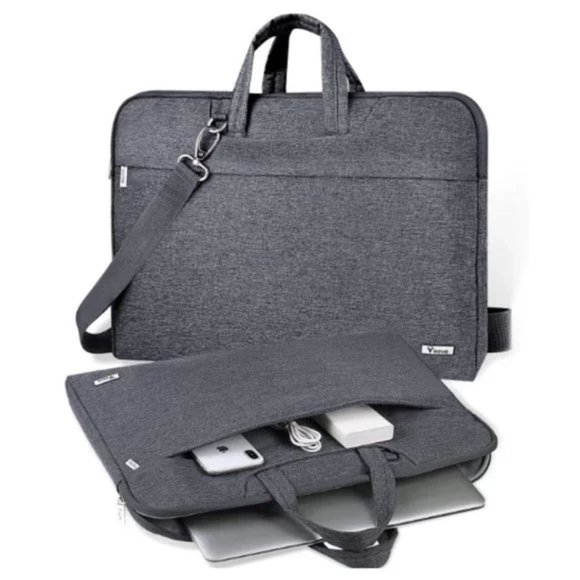 Waterproof Laptop Bag Carrying Case with Shoulder Strap,Slim Computer Grey - Picture 1 of 5